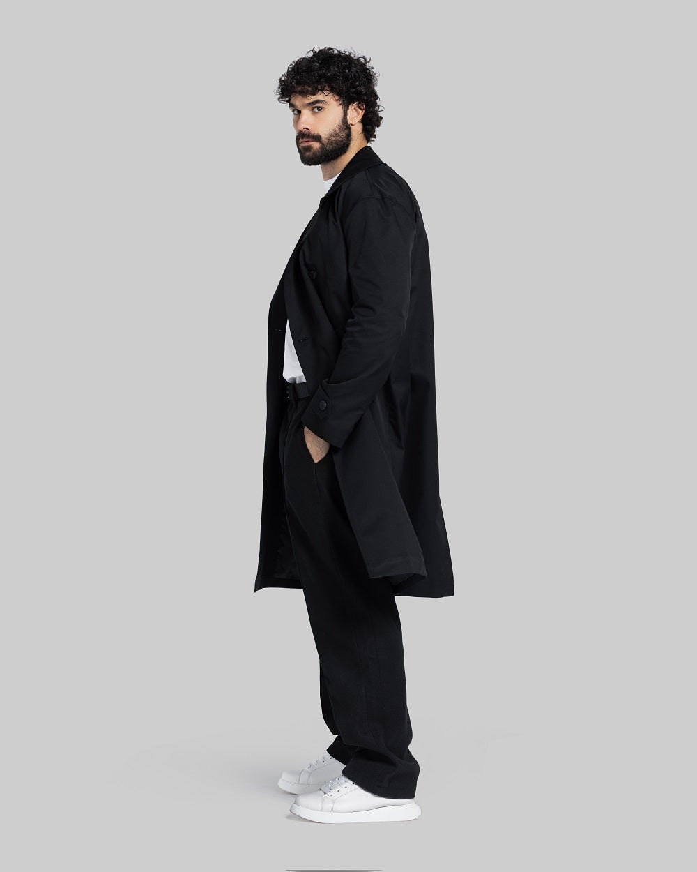 Structured Double-Button City Coat