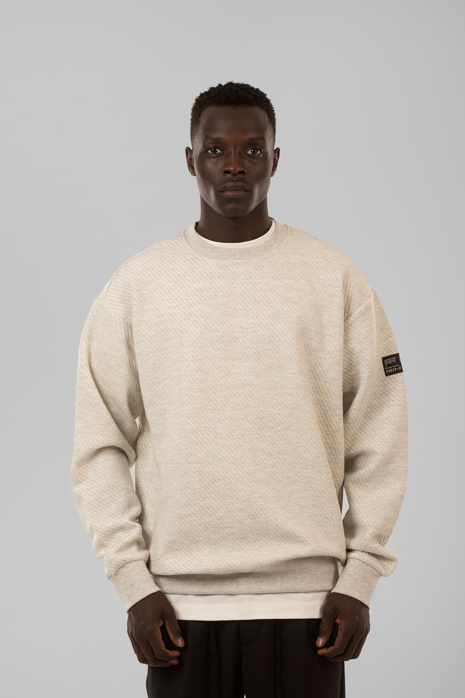 Textured Crew Neck Sweatshirt
