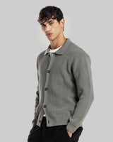 Structured Button-Front Cardigan