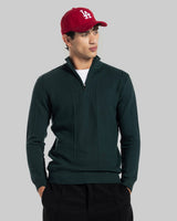 Sculpted Half-Zip Knit Sweater