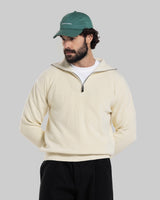 Half-Zip Relaxed Collar Sweater