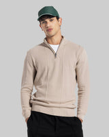 Sculpted Half-Zip Knit Sweater
