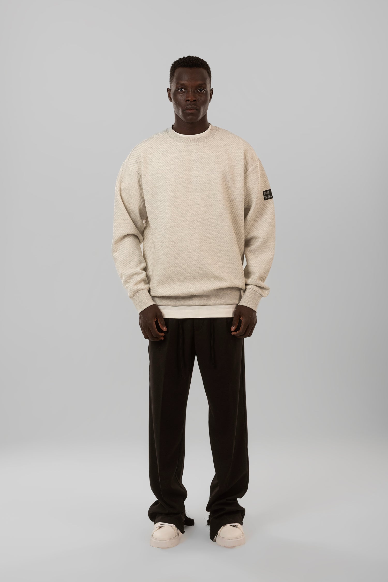 Textured Crew Neck Sweatshirt