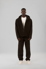 Hooded Button-Front Jacket