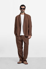 Pleated Straight-Leg Trousers