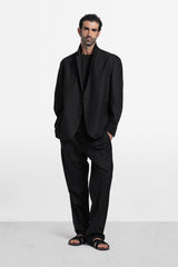 Pleated Straight-Leg Trousers