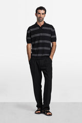 Contrast Stripe Knit Polo
