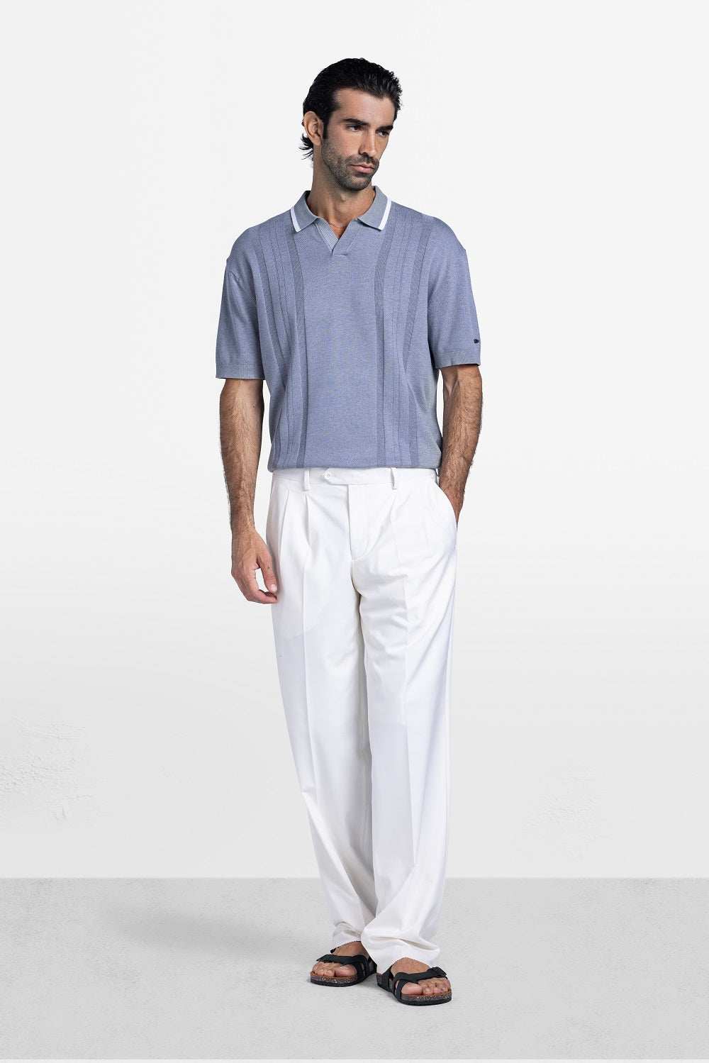Panel Knit Polo