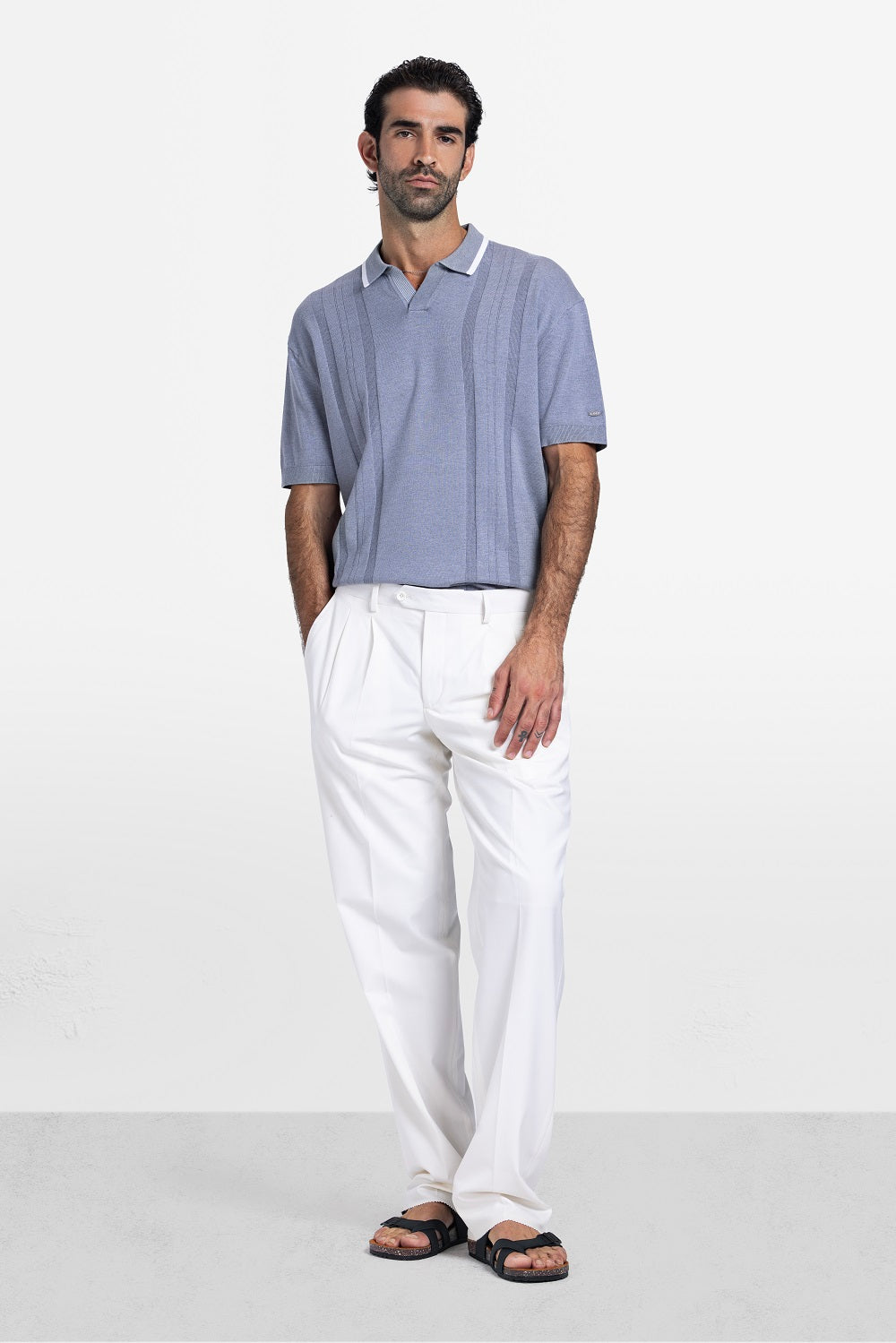 Panel Knit Polo