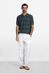 Contrast Stripe Knit Polo